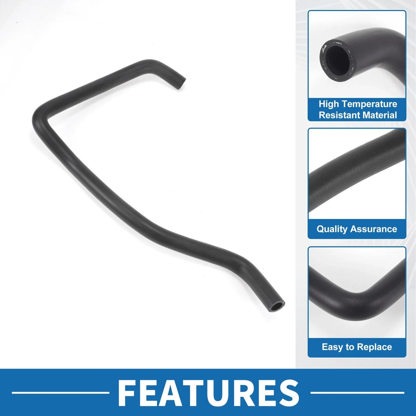 HVAC Heater Hose for BMW X5 xDrive30i 3.0L Rubber Black (2010)