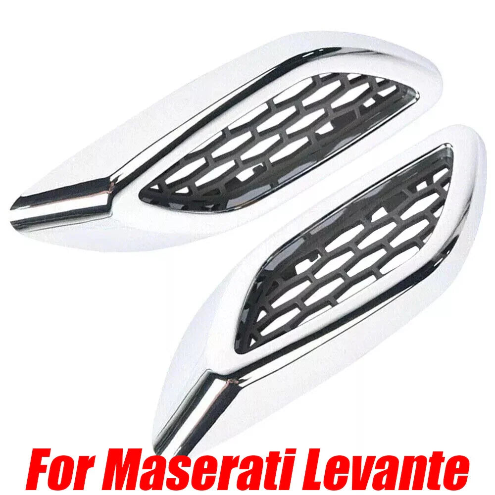 2x Front Chrome Fender Side Air Vent Grille Trim Molding for Maserati Levante