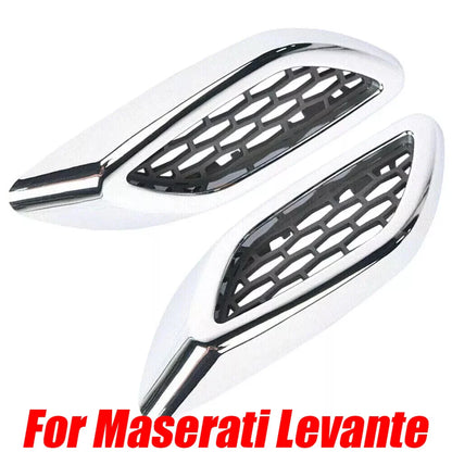 2x Front Chrome Fender Side Air Vent Grille Trim Molding for Maserati Levante
