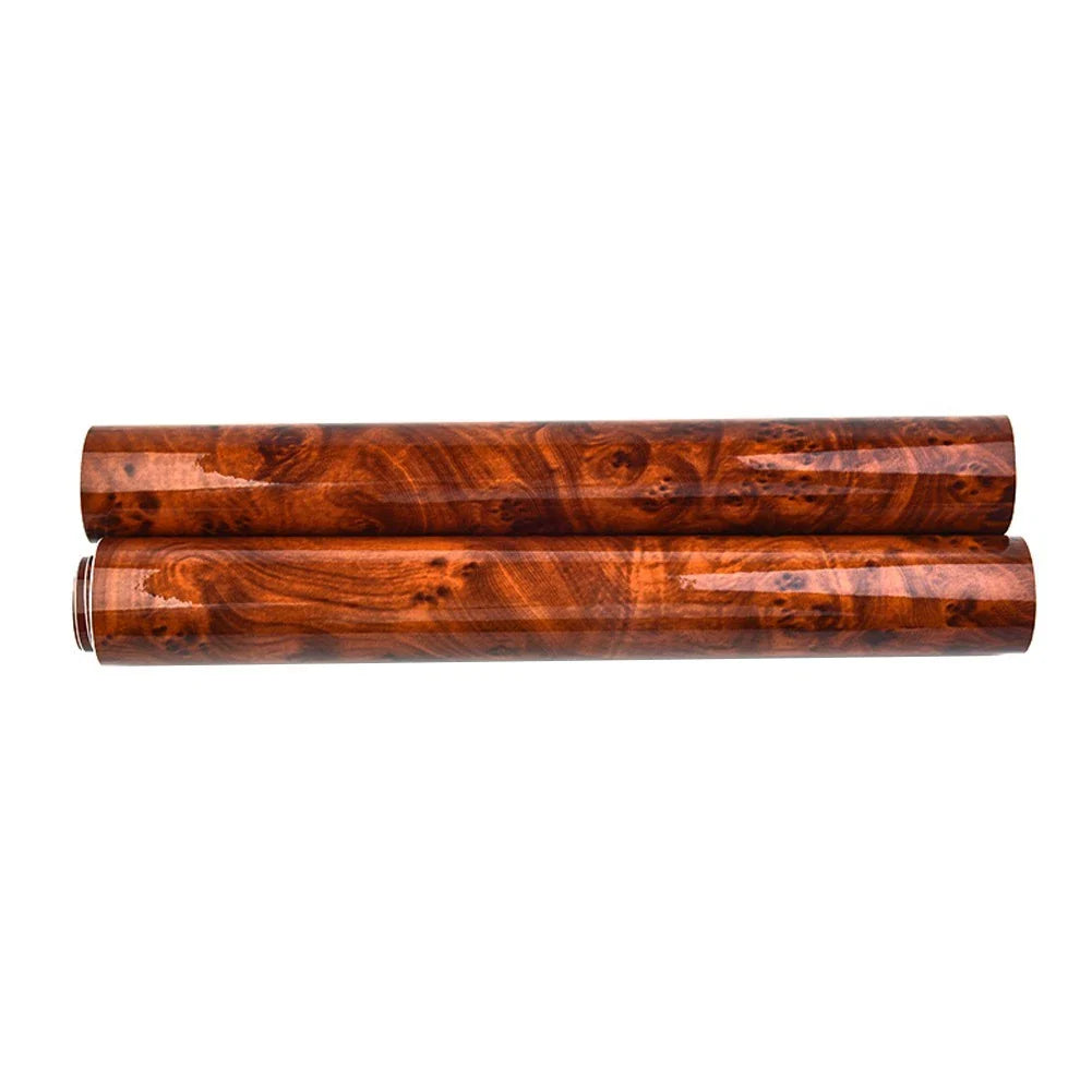 Glossy Vinyl Wrap Sheet for Car Interior Wood Grain Textured
