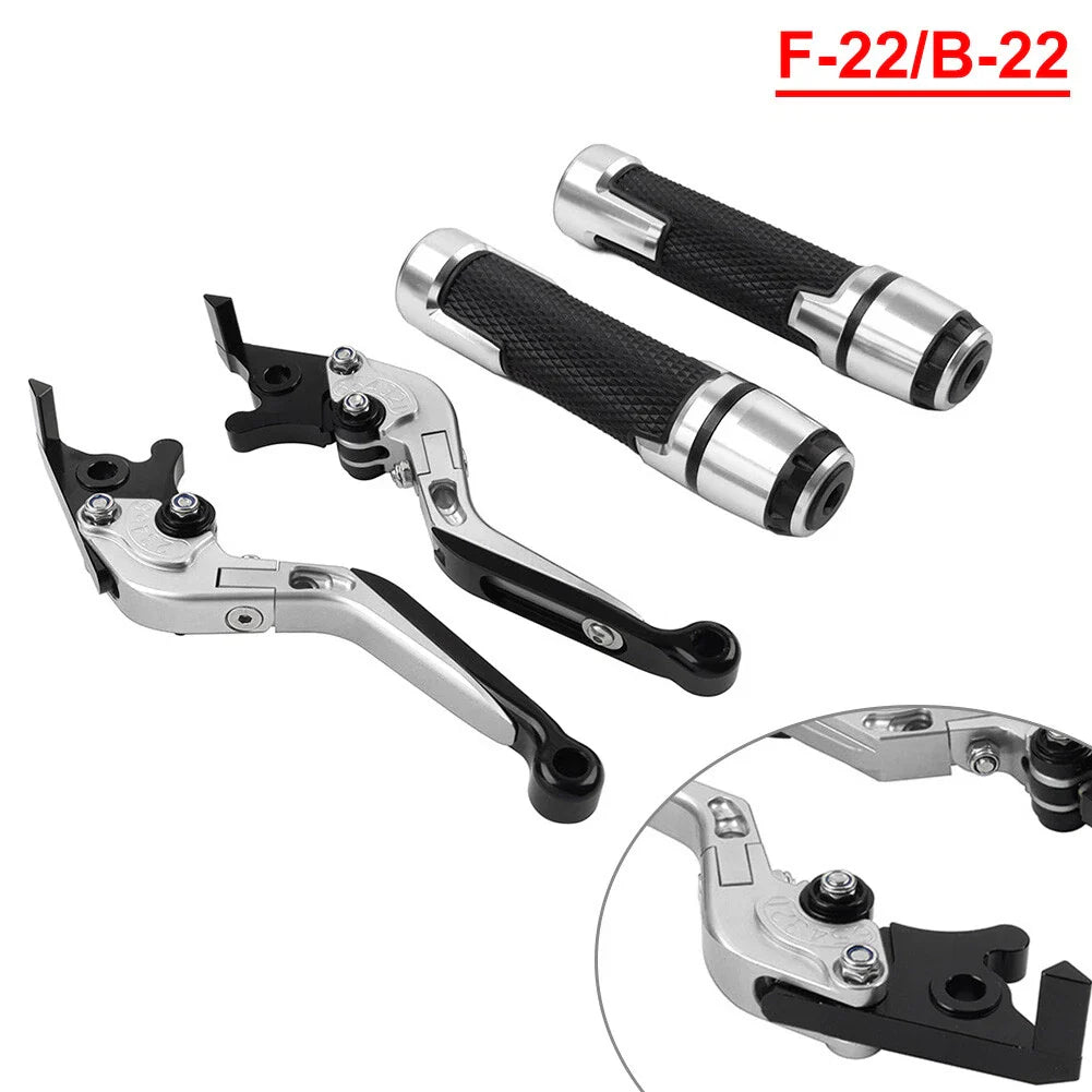 Silver Extendable Brake Clutch Lever Grip Set for BMW S1000R S1000RR (2010-2023)
