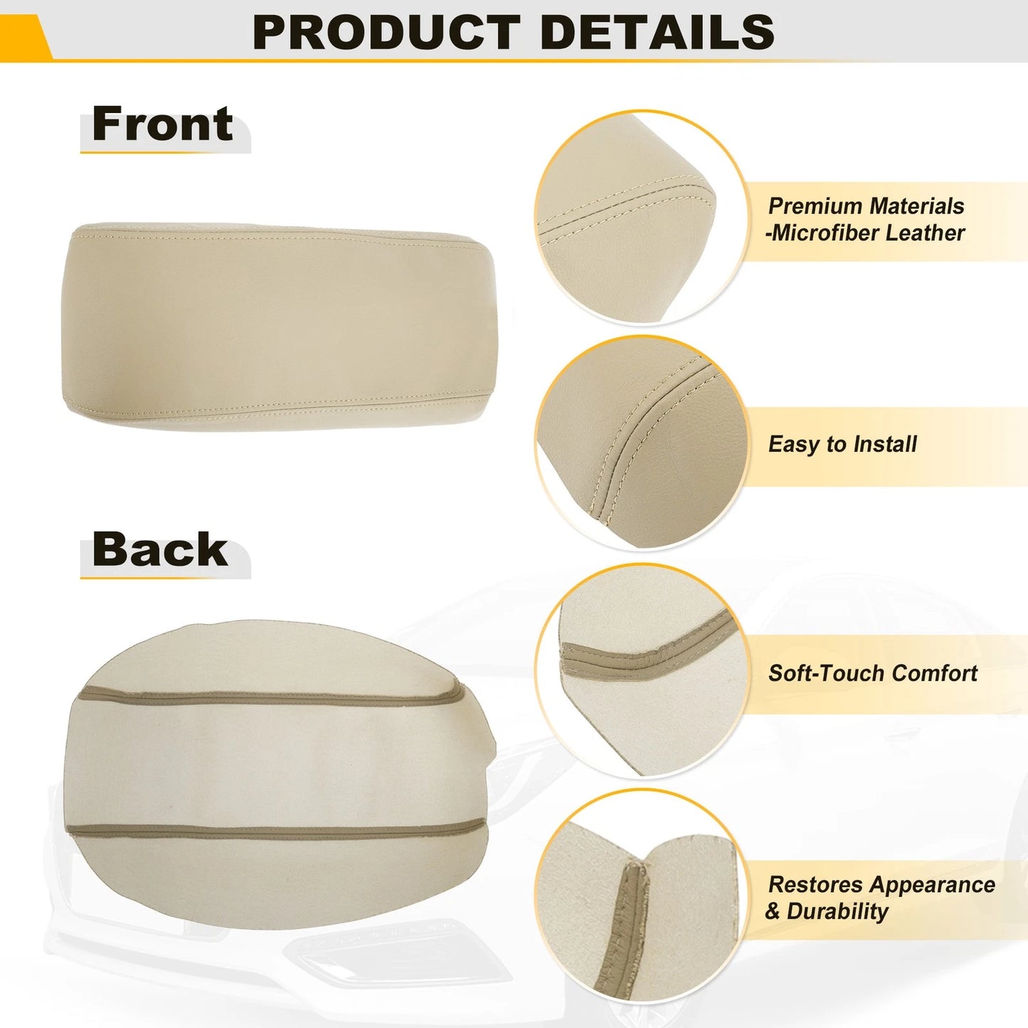 Center Console Armrest Lid Cover for Hyundai Sonata (2015–2019) Beige