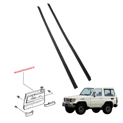 Set of 2 Door Glass Inner Weatherstrips for Toyota Land Cruiser (1990–2021)