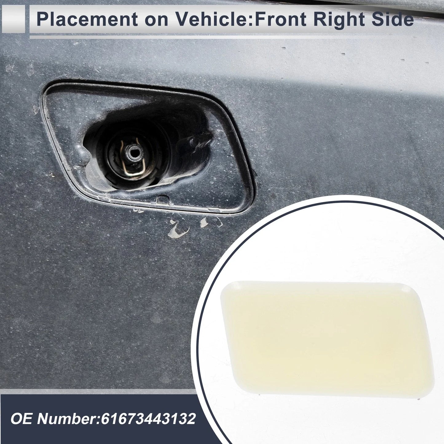 Front Right Side Bumper Headlight Washer Nozzle Cover Cap for BMW X3 Unpainted