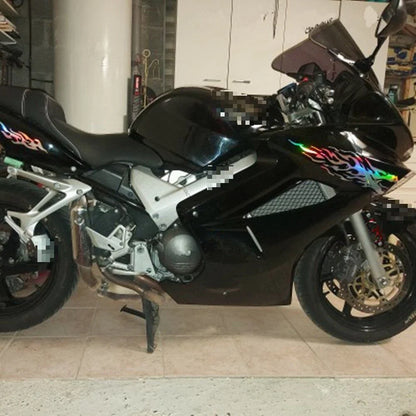 Multicolor Motorcycle Fire Flame Decals for Universal Fit (No Year Specified)