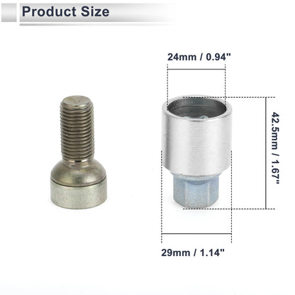 Type C Wheel Lock Lugnut with Bolt Kit Nut Removal Key for Audi A4L A5 (2013–2020)