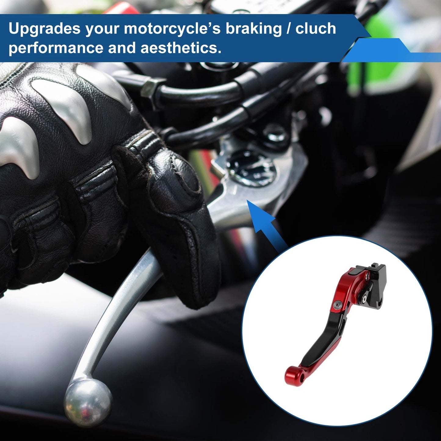 Adjustable Brake Clutch Lever for Kawasaki ER-5 (2004–2005) Red Black