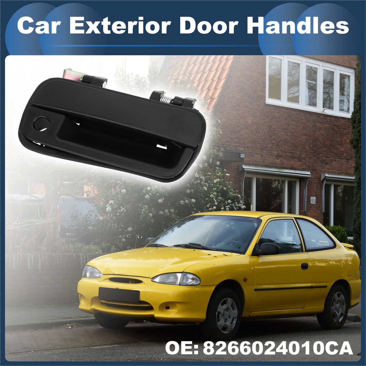 Front Right Door Handle for Hyundai Excel (1990–1994) Black