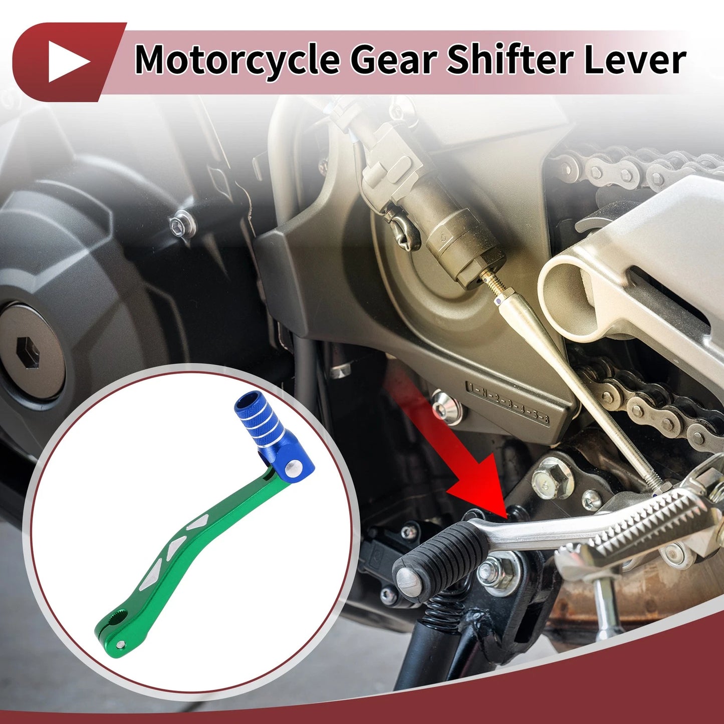Folding Gear Shifter Levers for Yamaha TTR 50cc (2003–2023) Green Blue