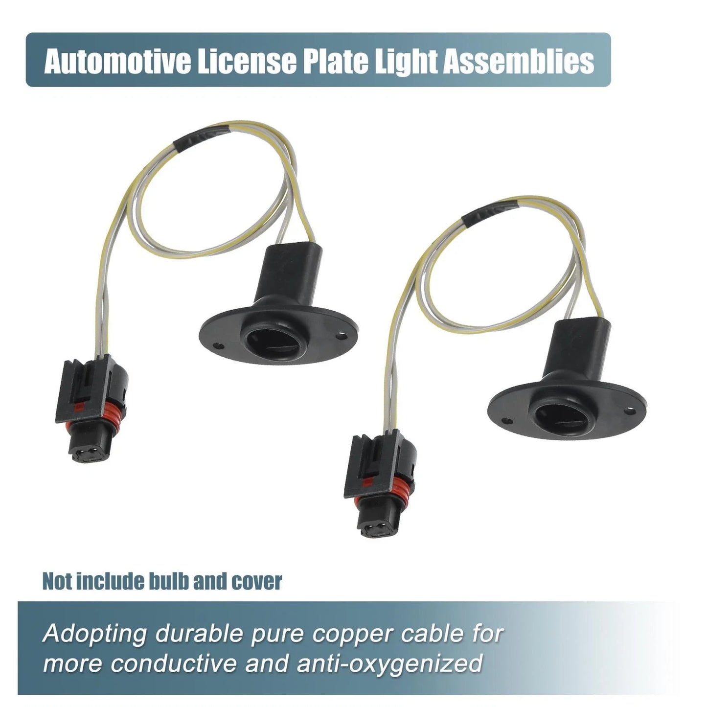2 x License Plate Light Wiring Harness Socket for Dodge Ram 1500 (2009-2018)