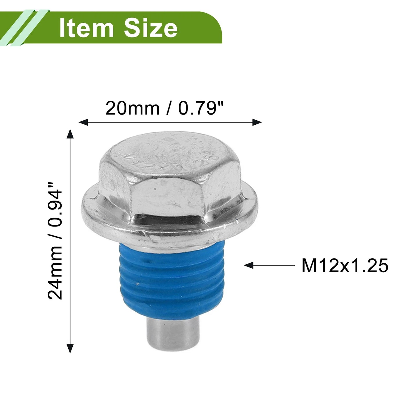 Set of 2 M12x1.25 Copper Oil Drain Plug with Gasket for Car