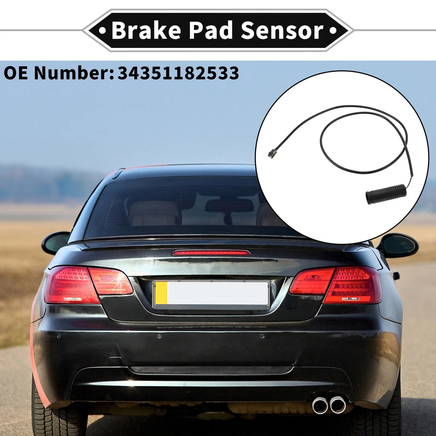 1pc Rear Brake Pad Wear Sensor for BMW Z3 (1995–2003) No. 34351182533