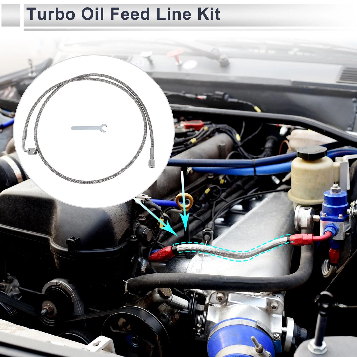 AN-3 Turbo Oil Feed Line Kit for Universal Applications (3.99ft)