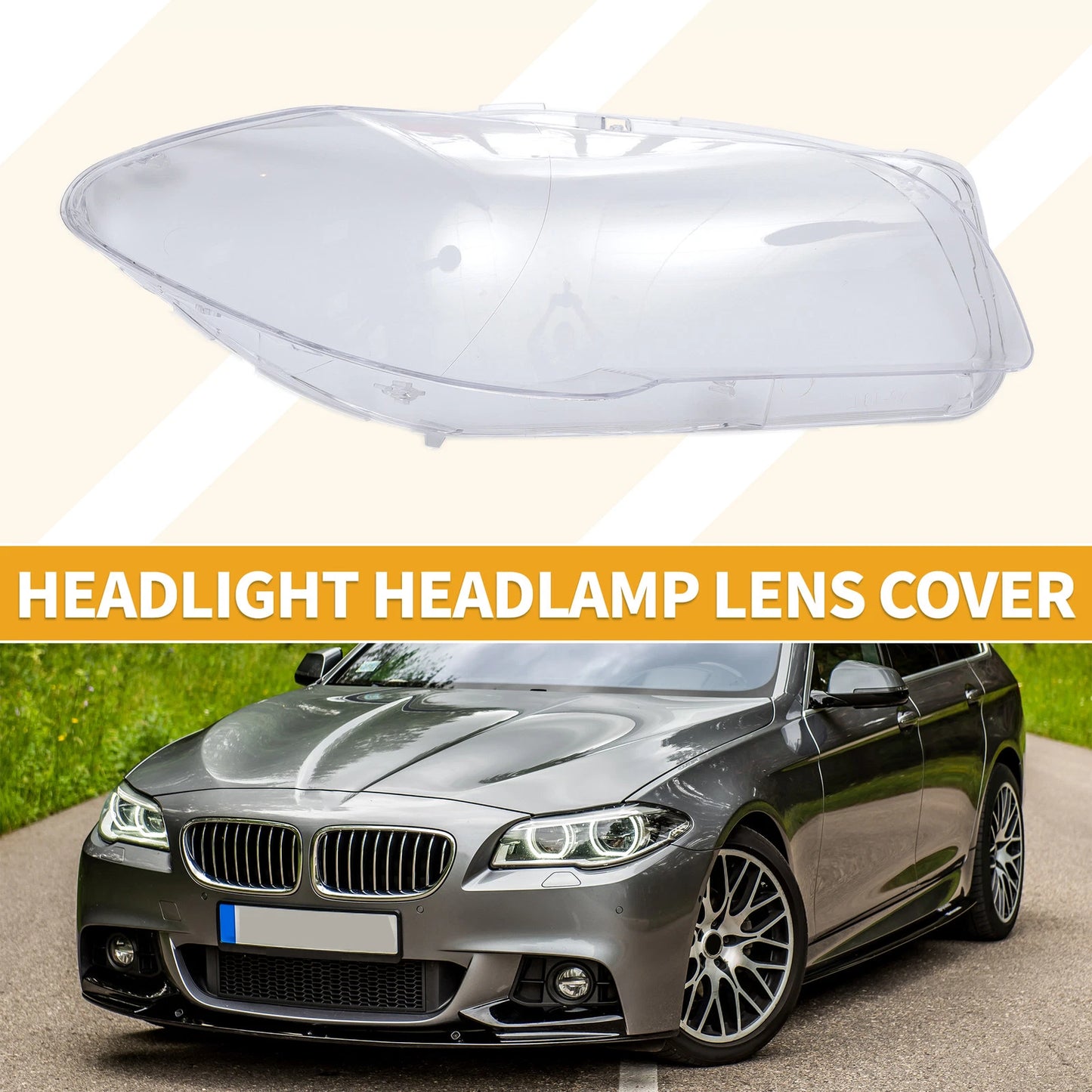 1 Pc Headlight Lens Cover for BMW 528i (2011) No. 63117271912 Clear