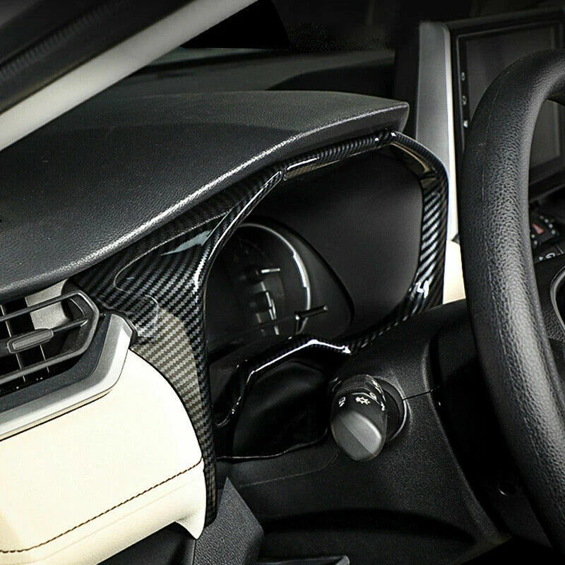 ABS Carbon Fiber Dashboard Meter Frame Cover Trim for Toyota RAV4 (2019–2023)