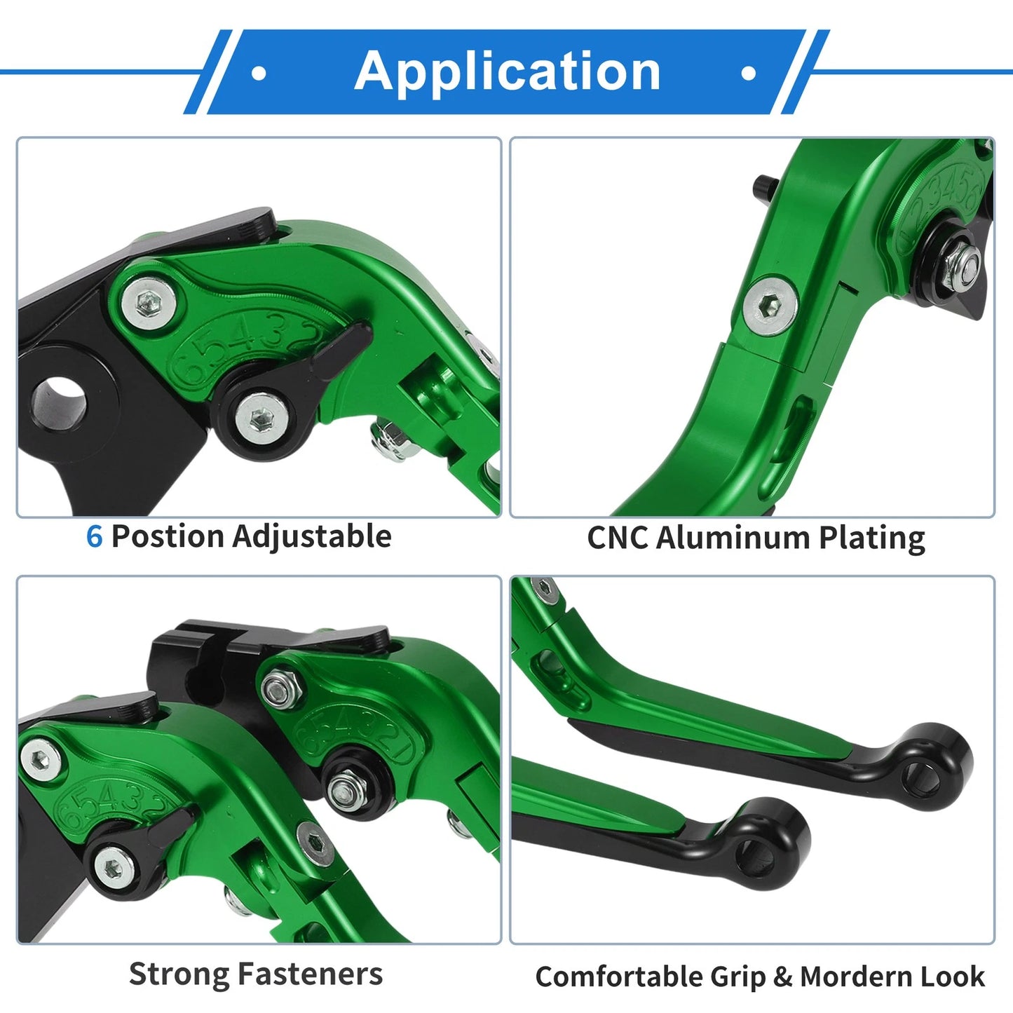 Adjustable Brake Clutch Levers for Yamaha YZF R1 (2002–2003) Green Black