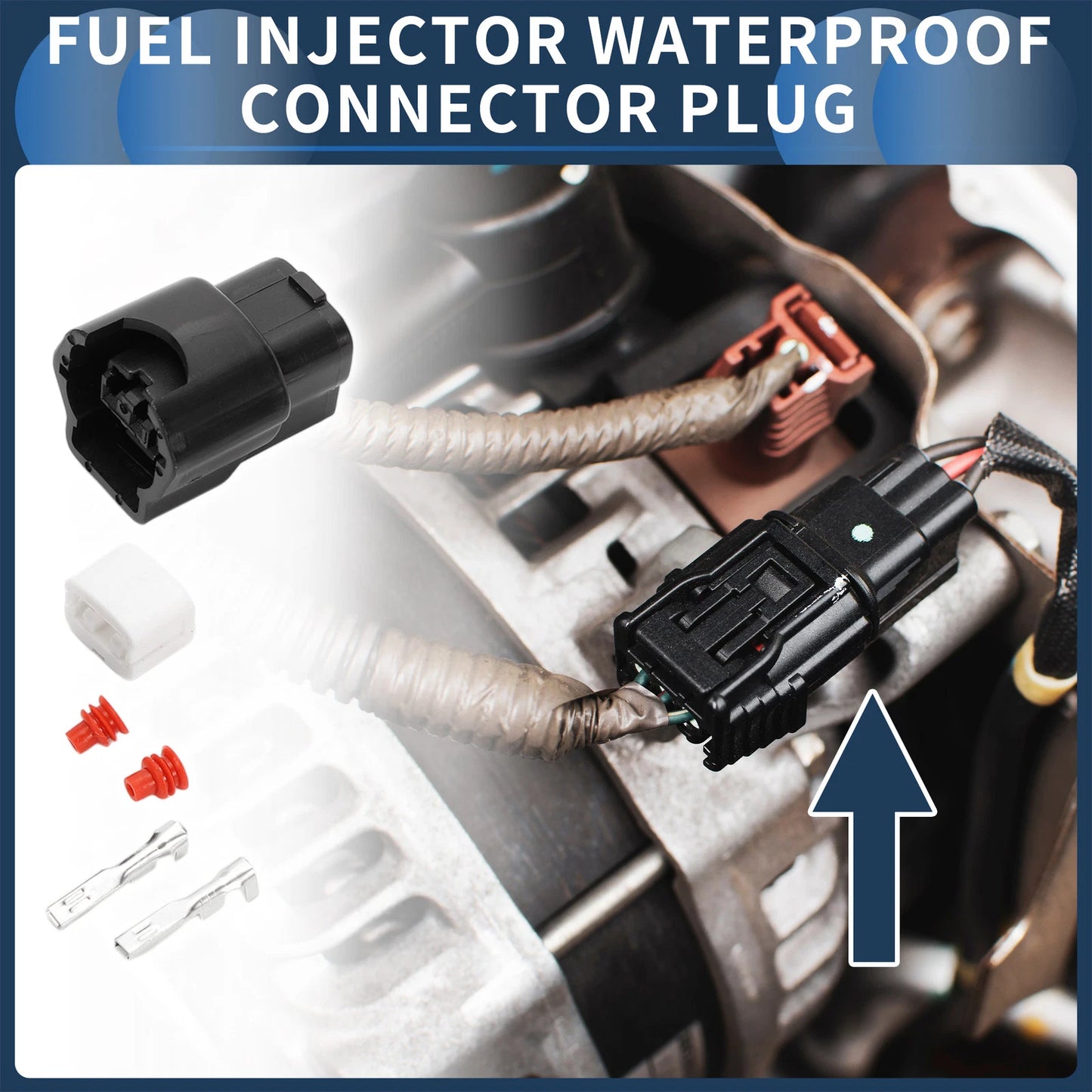 2 Pin Fuel Injector Waterproof Connector Plug for Nissan