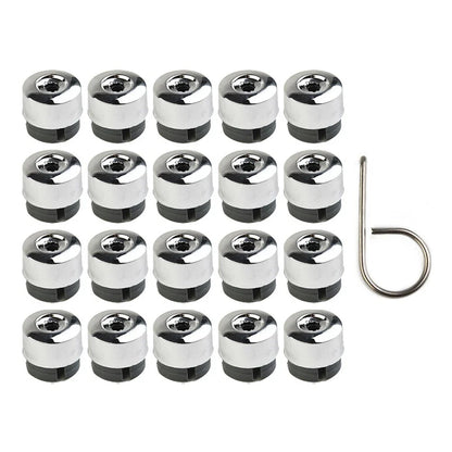 20 x Silver Car Tire Screw Covers