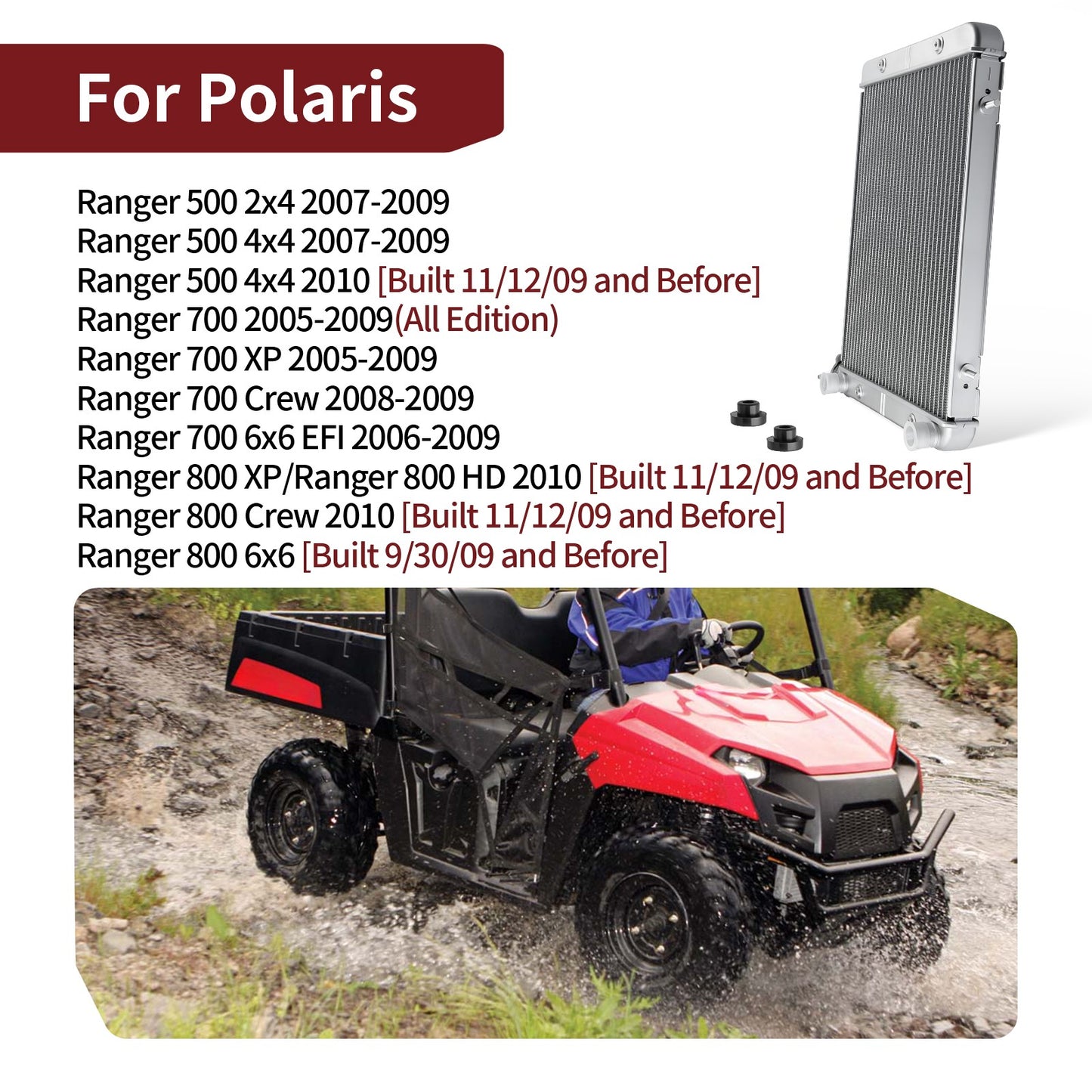 Aluminium Radiator for Polaris Ranger 700 XP (2005–2009)