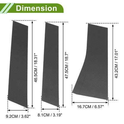 6 Pcs Pillar Window Trim for Nissan Elgrand E52 (2011–2023) Carbon Fiber