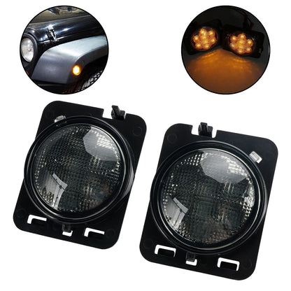 2X Front Fender Parking Side Marker LED for Wrangler JK (2007–2015) A1