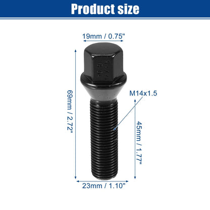 20 x Extended Wheel Lug Bolts M14x1.5 45mm Conical Seat for BMW X3 E83