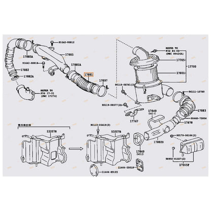 Rubber Intake Hose for Toyota Hilux 4Runner Surf (1996–2005)
