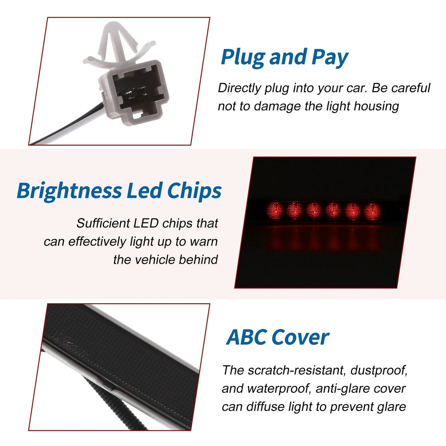 Black LED Third Brake Light for Honda Civic EX 2 Door Coupe (No. 34270SVAA01)