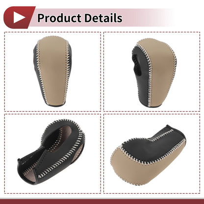 1 Pc Gear Shift Knob Cover for Ford Edge (2011–2014) Beige Faux Leather