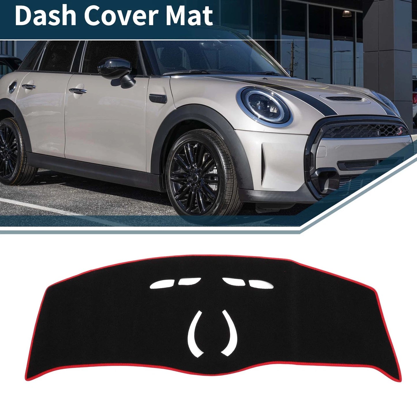 Dashboard Cover Mat for BMW Mini Cooper F55/F56 (2014–2024) Black Red