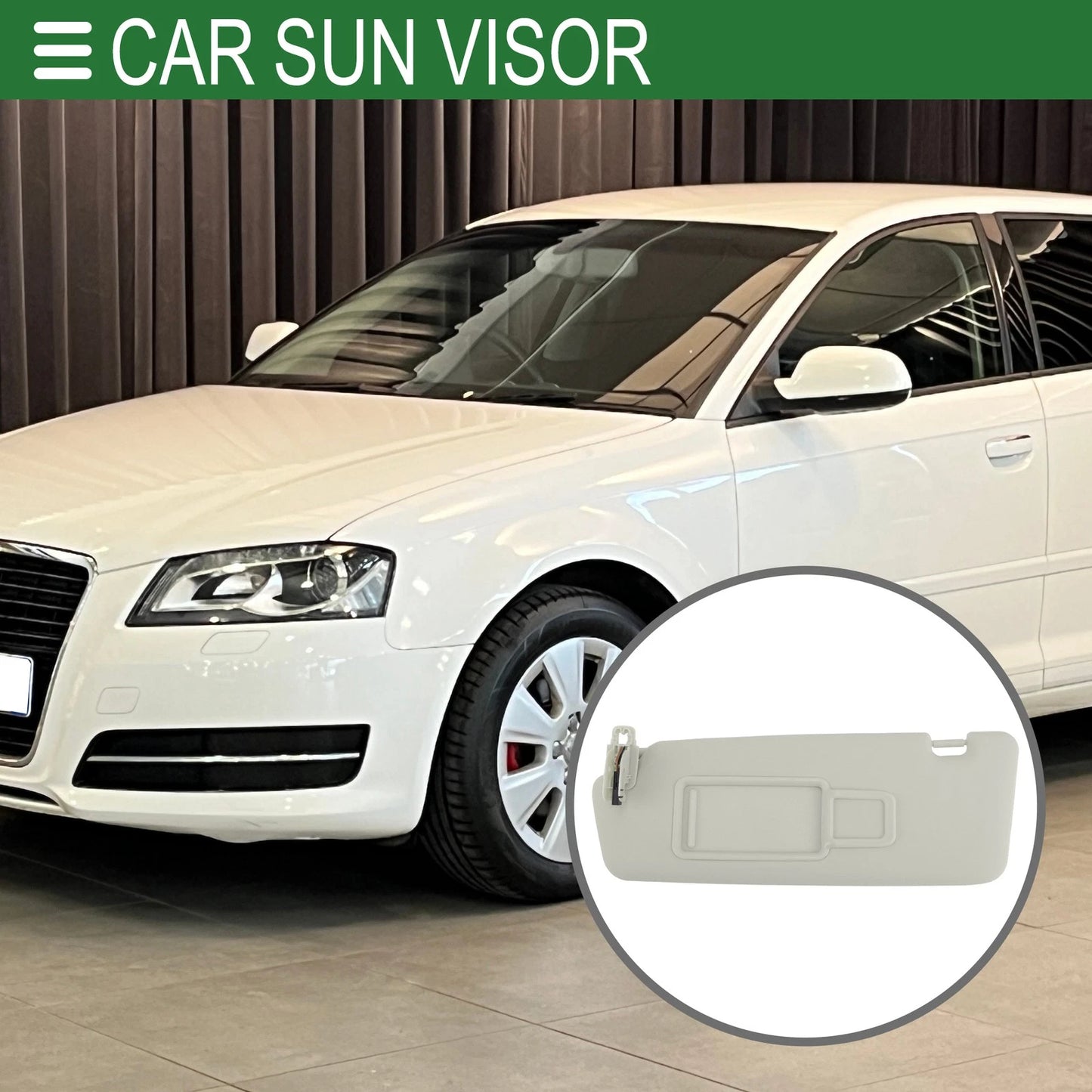 Sun Visor No. 8K0857551AE for Audi A1, Q3 (2013–2018) Left Driver Side