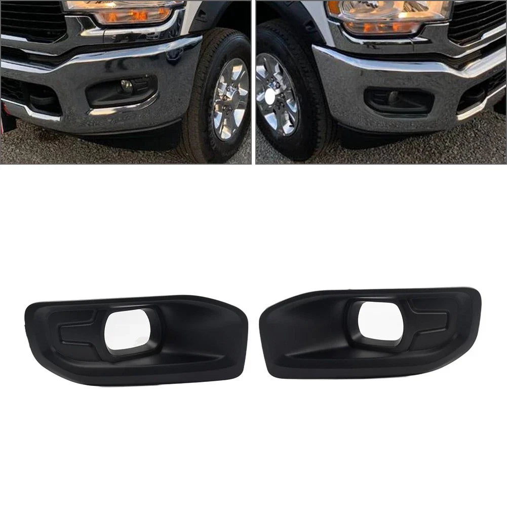 Fog Light Bezel Covers for Dodge Ram (2019-2024) - Black ()