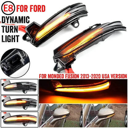 LED Sequential Side Turn Signal Mirror Blinker Lights for Ford Fusion (2013–2020)