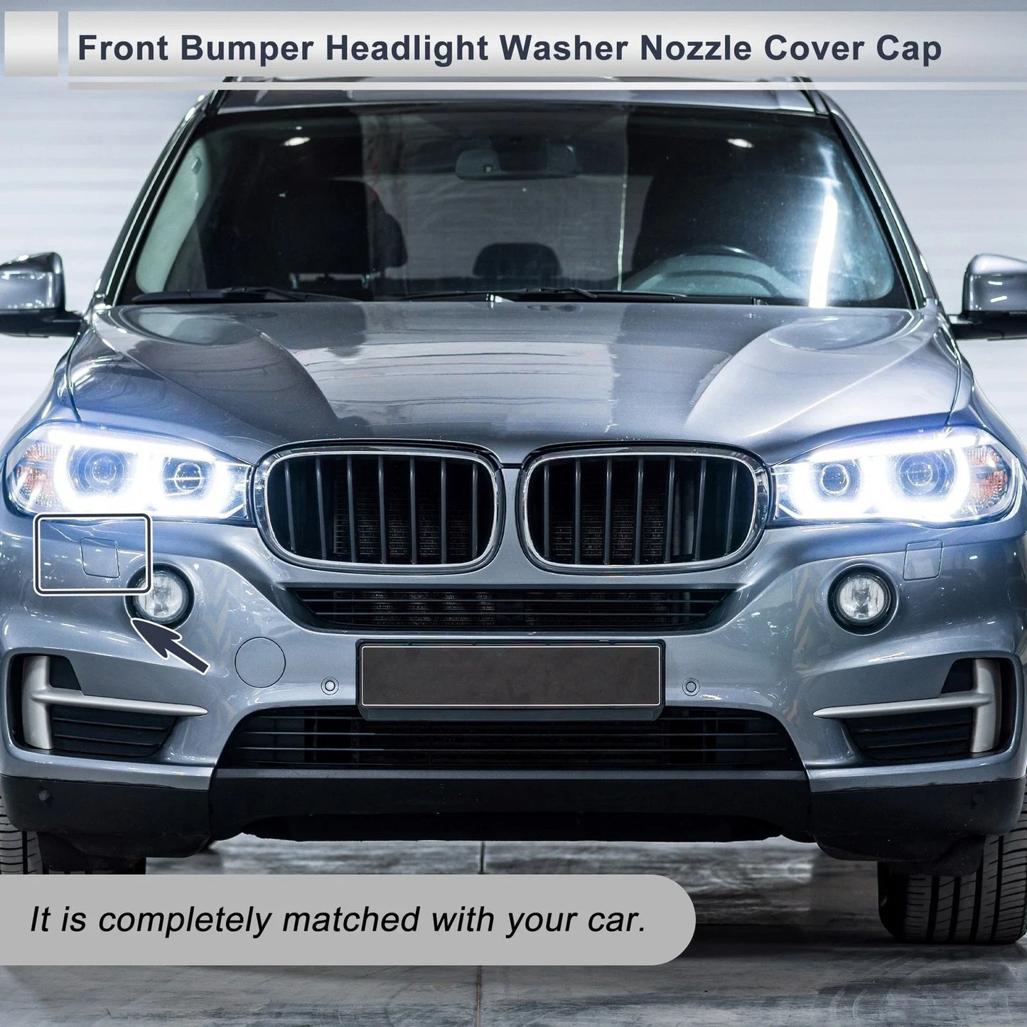 Front Right Side Bumper Headlight Washer Nozzle Cover Cap for BMW X5 Unpainted