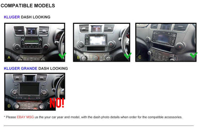 7" Wireless CarPlay Android Auto Head Unit for Toyota Kluger (2007-2013)