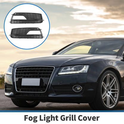 1 Pair Fog Light Grill for Audi A5 (2013–2017) No. 8T0807681K/8T0807682K ABS Black