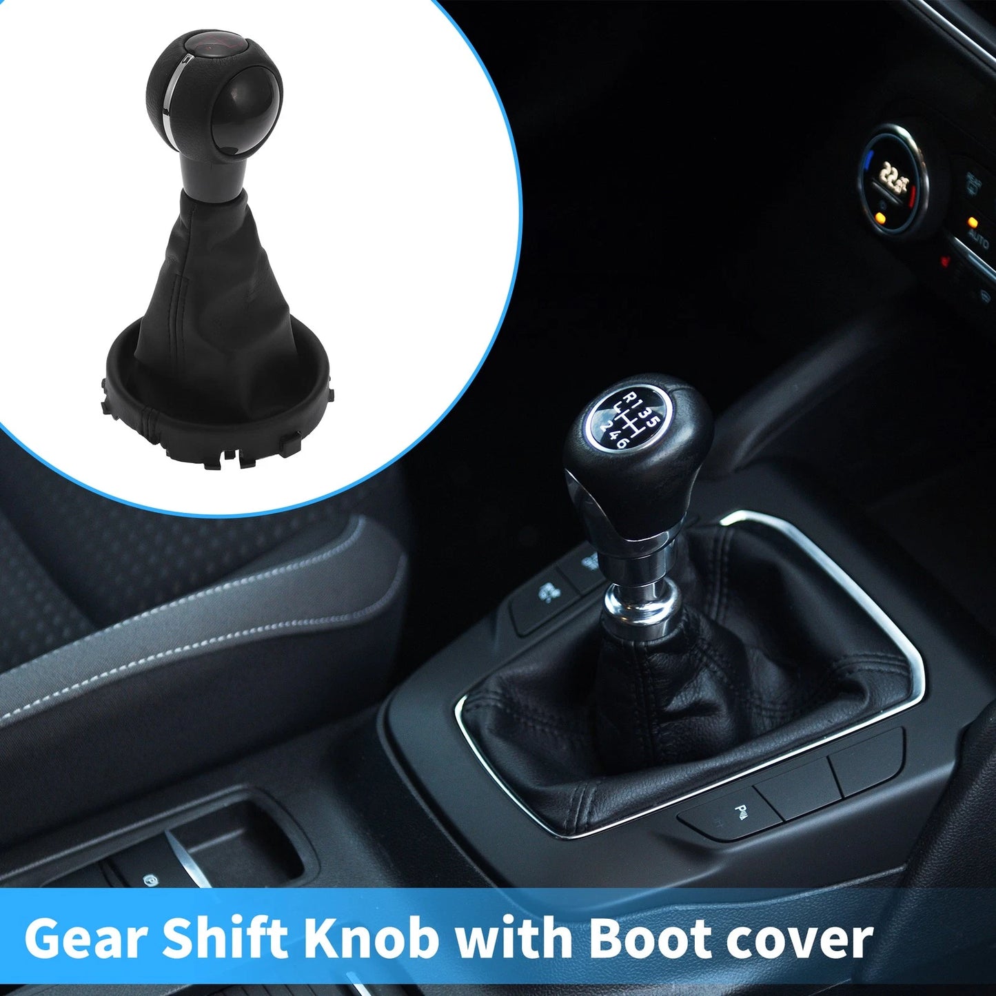 5 Speed Manual Shift Knob with Boot Cover for Mini Cooper F55 F56 (2014–2023)