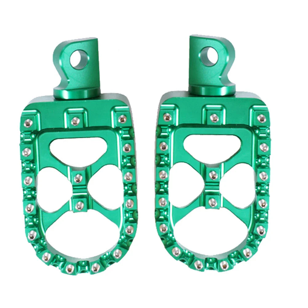 Green CNC Wide MX Style Foot Pegs for Harley Sportster Softail