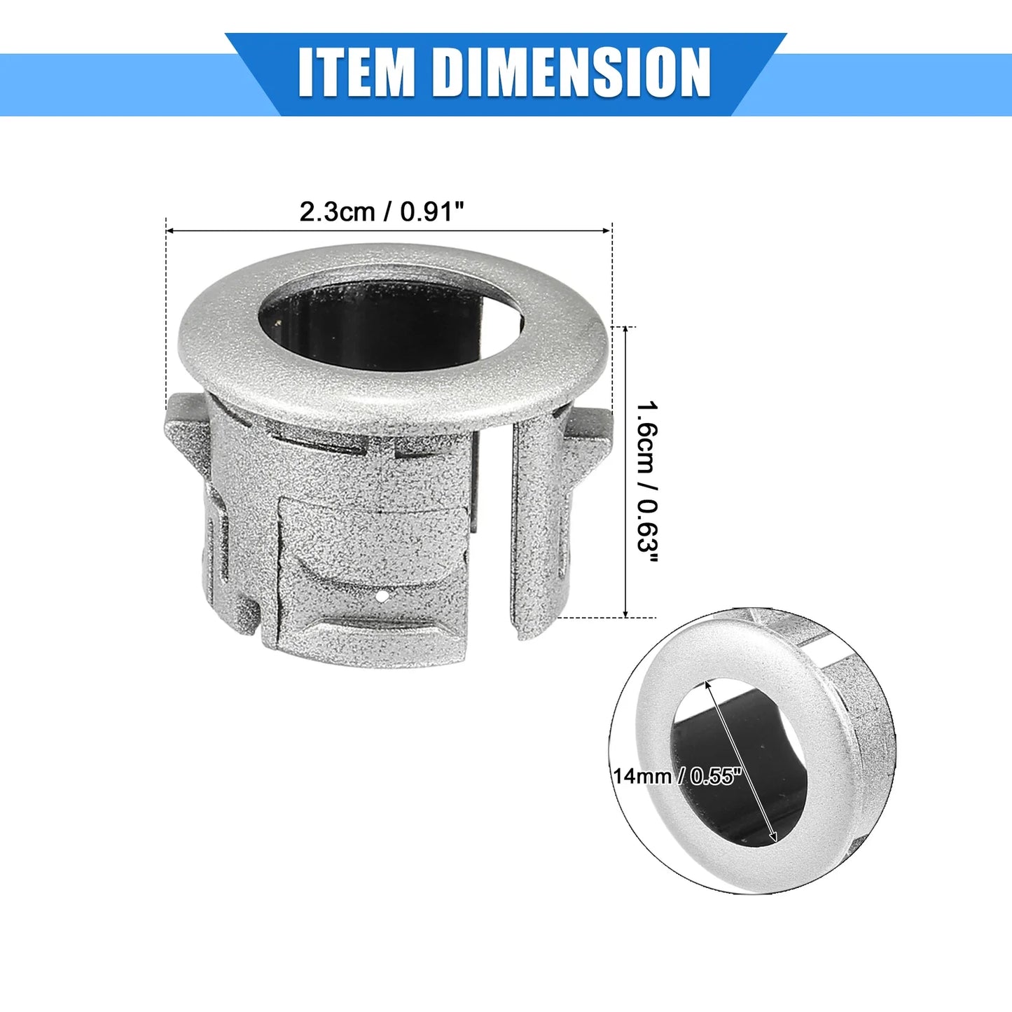 2 x Parking Sensor Retainer Holders for Lexus ES350 (2007) Durable Silver Tone