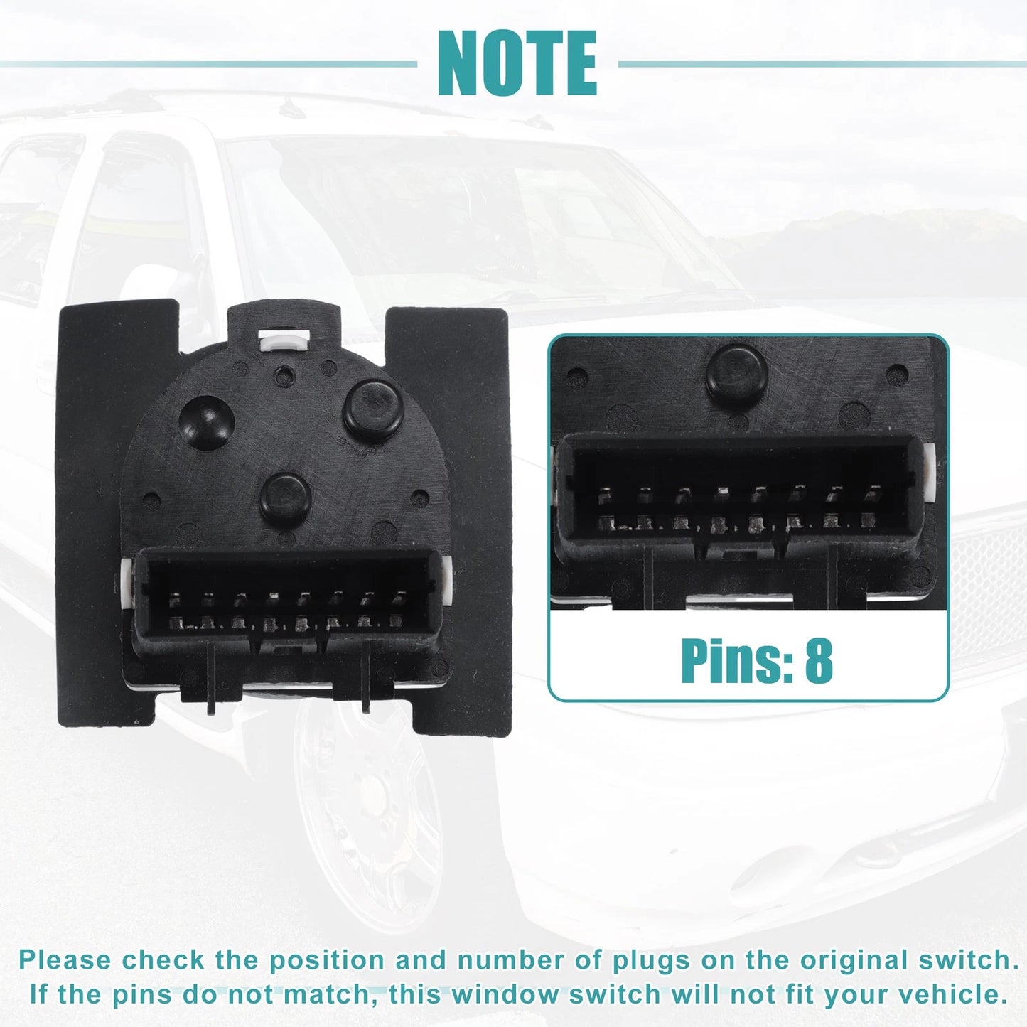 Set of 1 Rear View Mirror Remote Control Switch for GMC (No. 15009690/19209371)