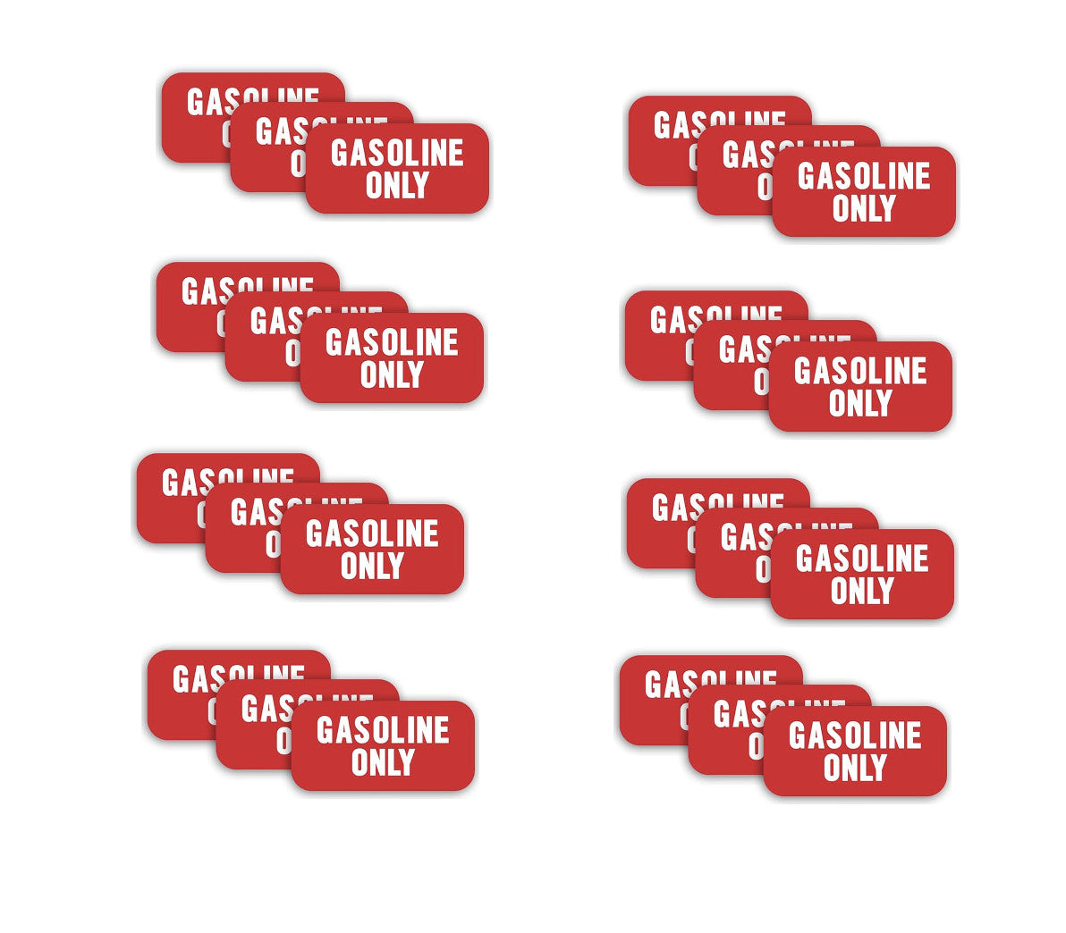 Set of 24 Fuel Warning Decals for Gasoline Only Gas Cans