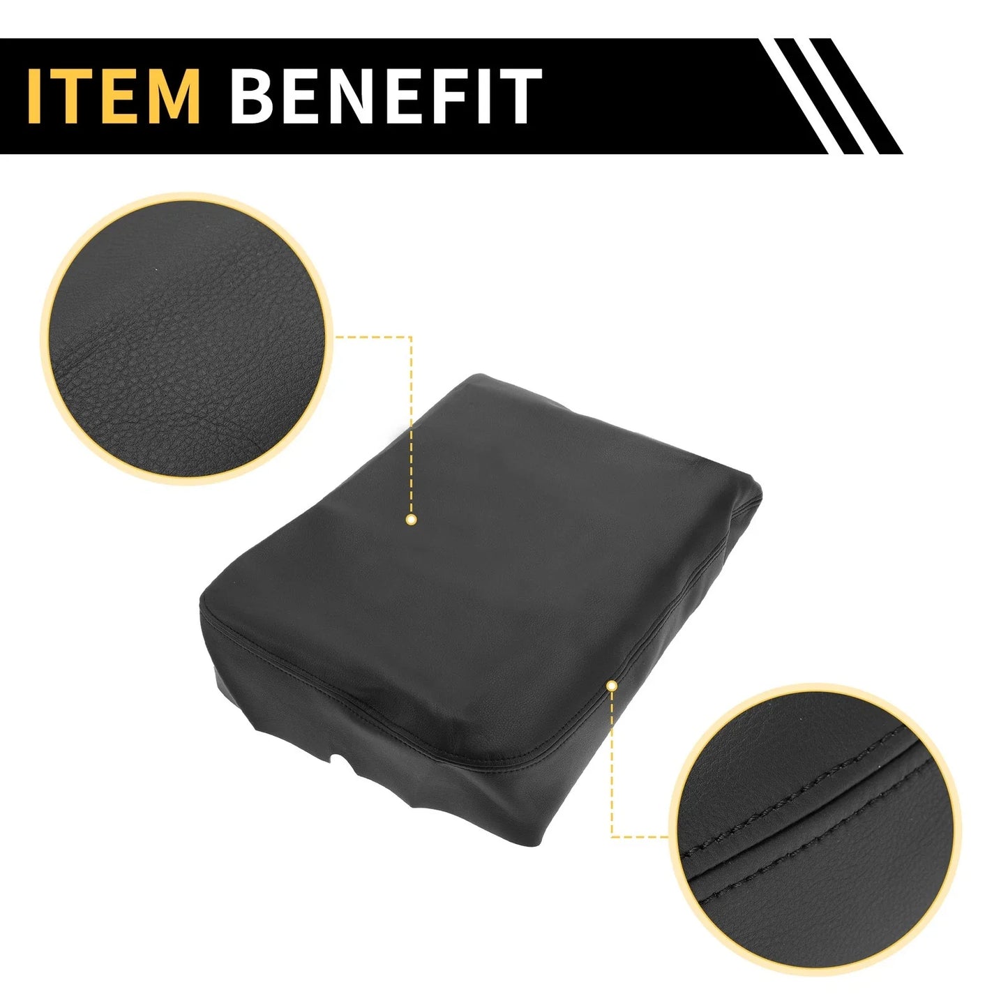 Center Console Cover for Dodge Ram 1500 2002-2008 Microfiber Leather Black