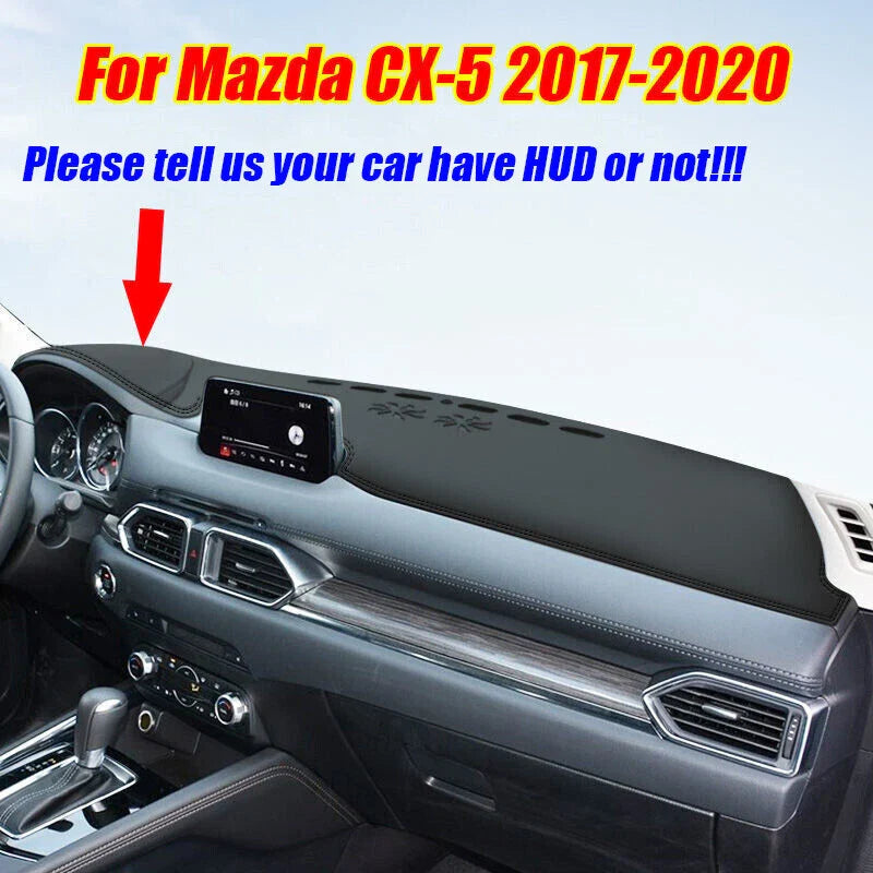 Dashboard Cover / Pad Mat / Black Leather for Mazda CX-5 (2017–2020)