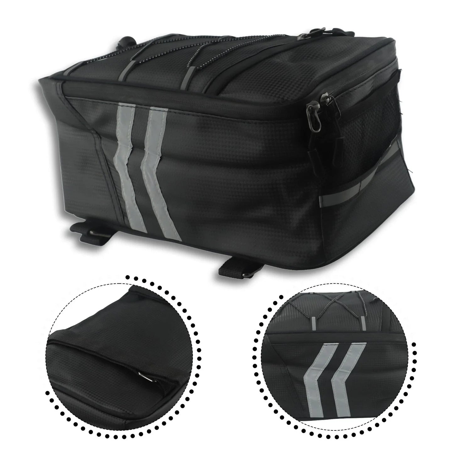 8L PU Material Rear Rack Trunk Bag for Bike Cycles