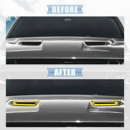 Engine Hood Air Conditioner Outlet Cover Trim Yellow for Dodge Challenger (2015-2023)