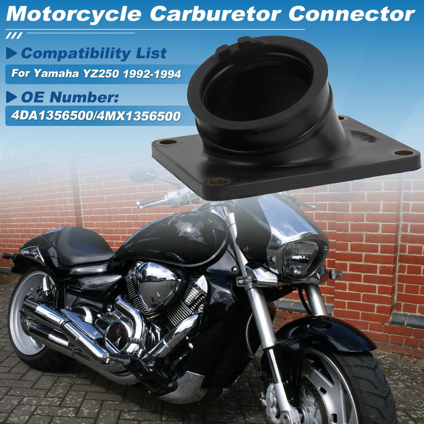 Carburetor Connector for Yamaha YZ250 (1992–1994) Rubber