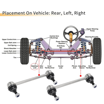 2pcs Rear Sway Bar Link for Hyundai Elantra (2007–2010) No.K750102