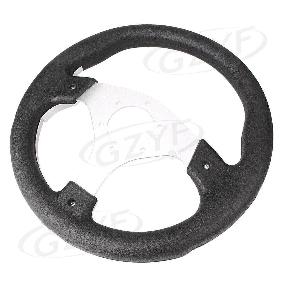 13" Racing Steering Wheel Leather PVC w/ Horn Button for Universal Car