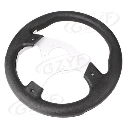 13" Racing Steering Wheel Leather PVC w/ Horn Button for Universal Car