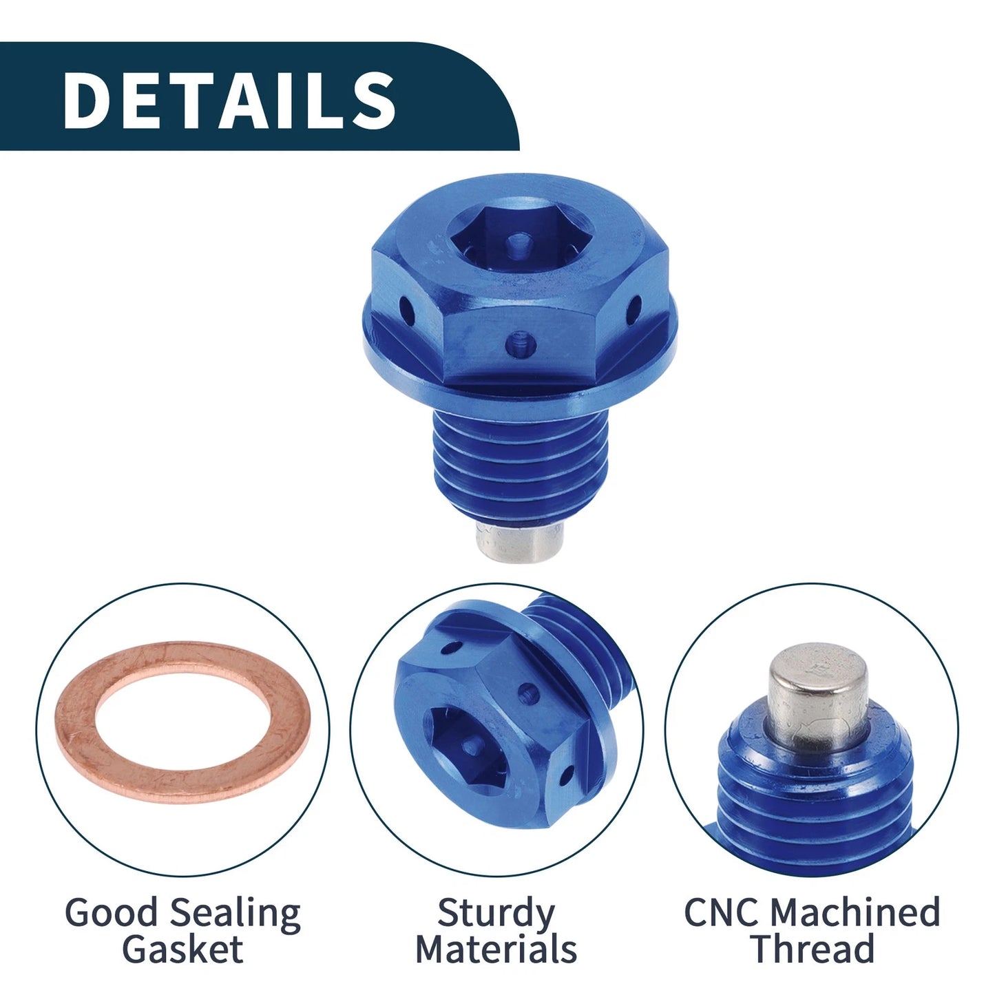 M12x1.5 Magnetic Oil Drain Plug for Various Models (1 Pc)